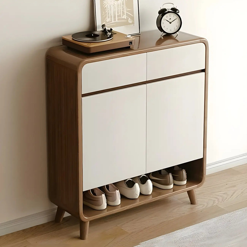 Modern Wood Hallway Medium Shoe Storage Cabinet