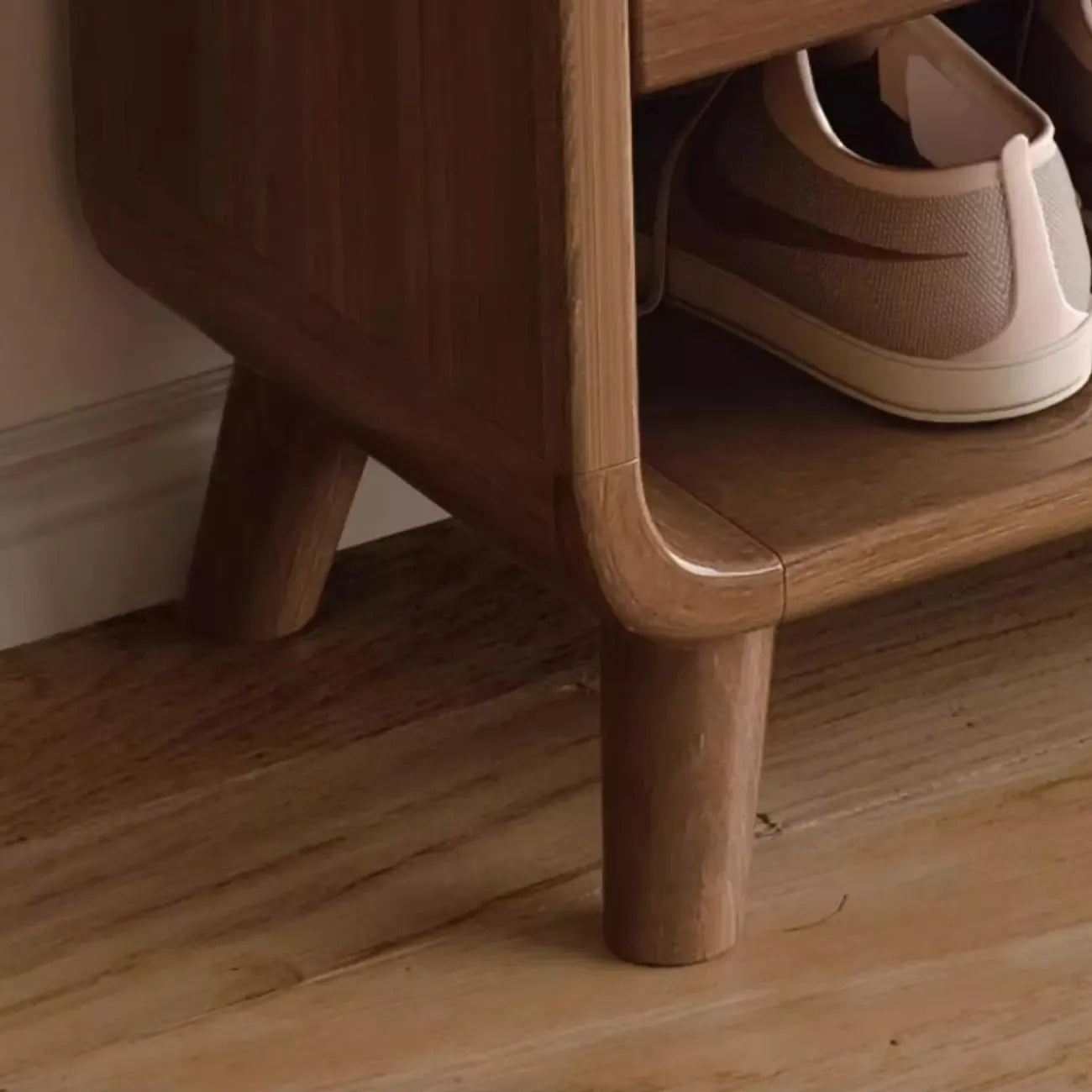 Modern Wood Hallway Medium Shoe Storage Cabinet