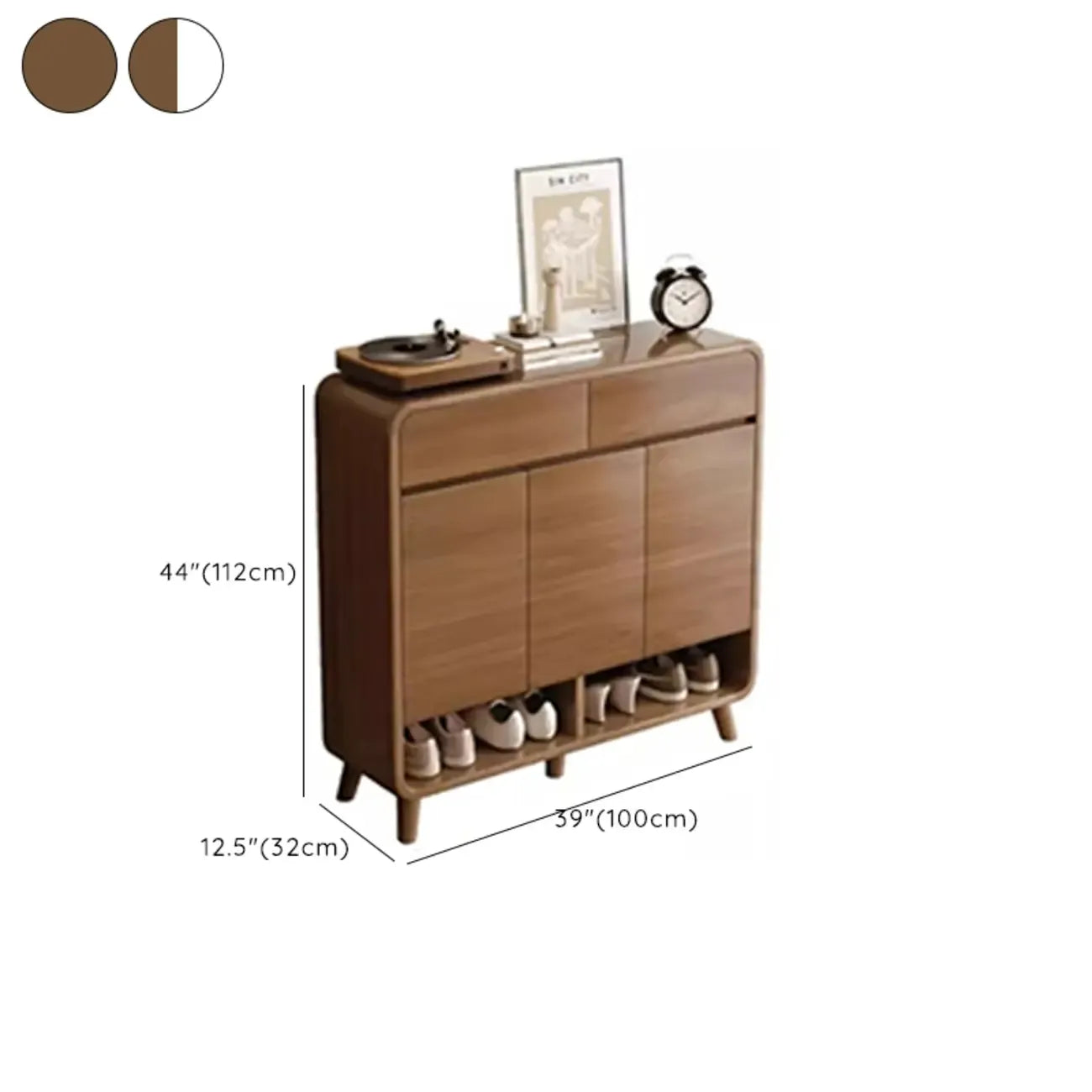 Modern Wood Hallway Medium Shoe Storage Cabinet