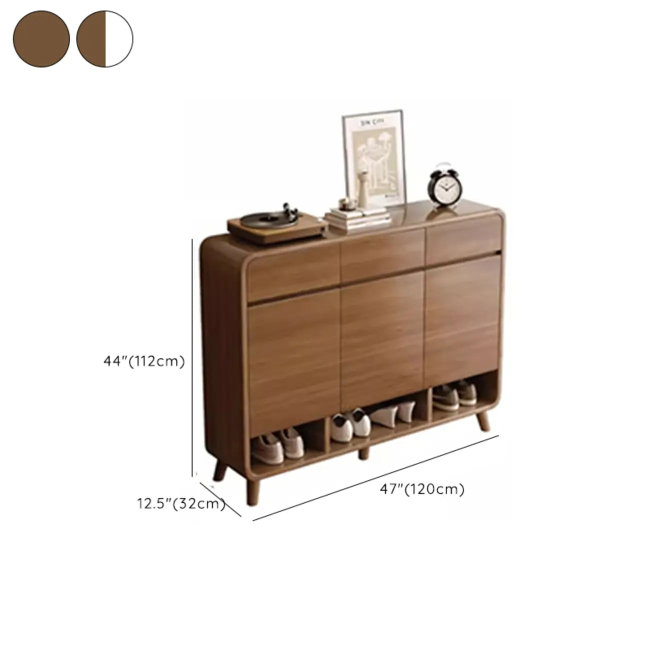 Modern Wood Hallway Medium Shoe Storage Cabinet