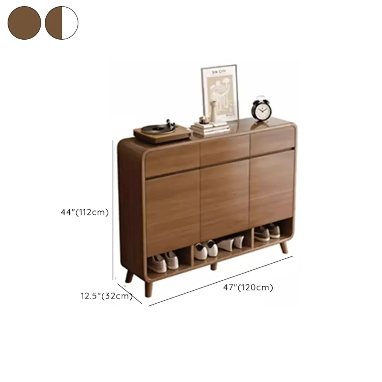 Modern Wood Hallway Medium Shoe Storage Cabinet