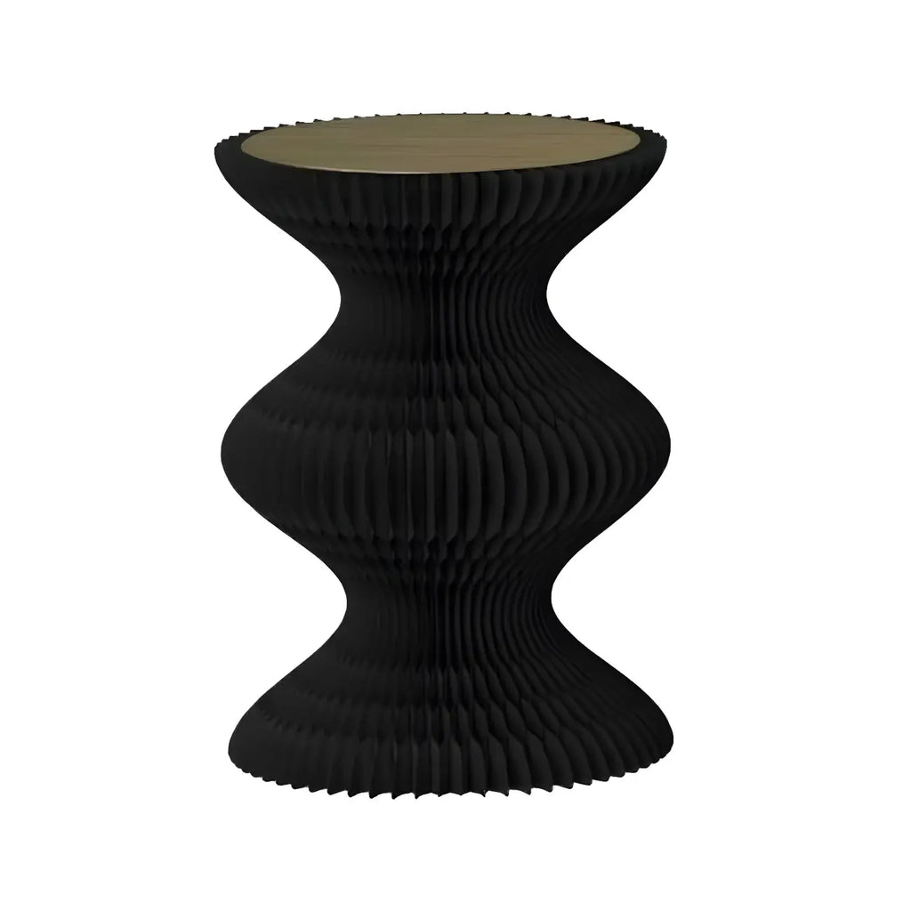 Round Metal Foldable End Table with Pedestal Base