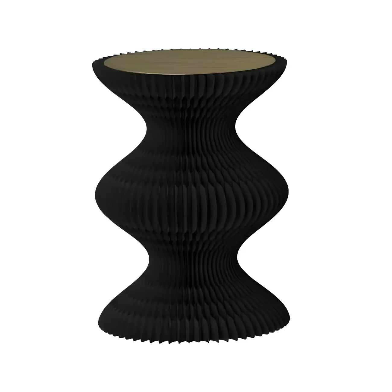 Round Metal Foldable End Table with Pedestal Base