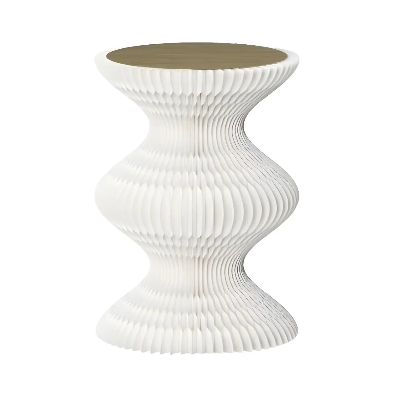 Round Metal Foldable End Table with Pedestal Base