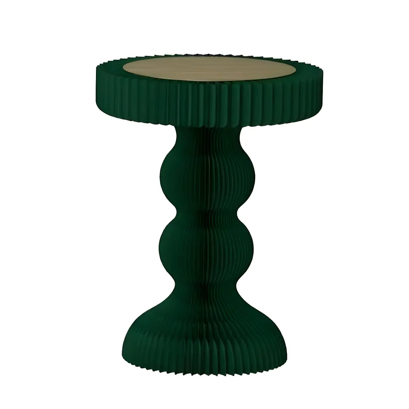 Round Metal Foldable End Table with Pedestal Base