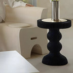 Round Metal Foldable End Table with Pedestal Base