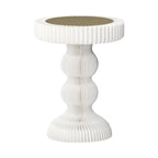 Round Metal Foldable End Table with Pedestal Base