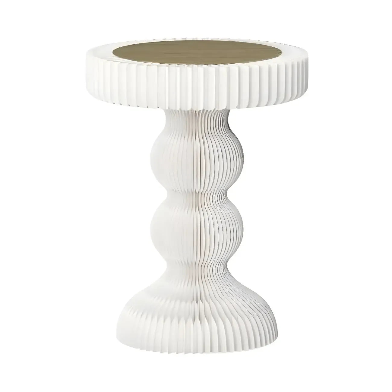 Round Metal Foldable End Table with Pedestal Base