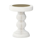 Round Metal Foldable End Table with Pedestal Base