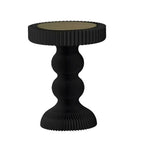 Round Metal Foldable End Table with Pedestal Base