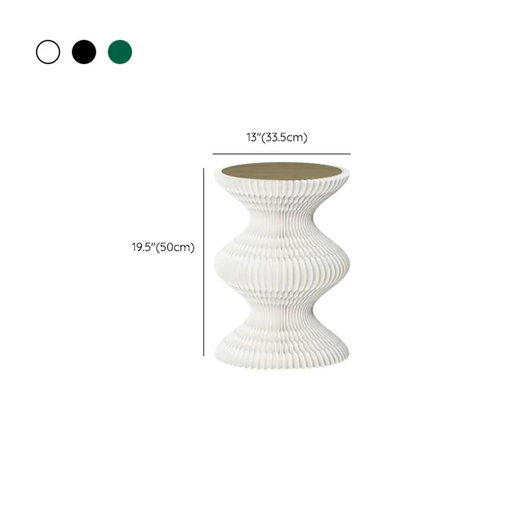 Round Metal Foldable End Table with Pedestal Base