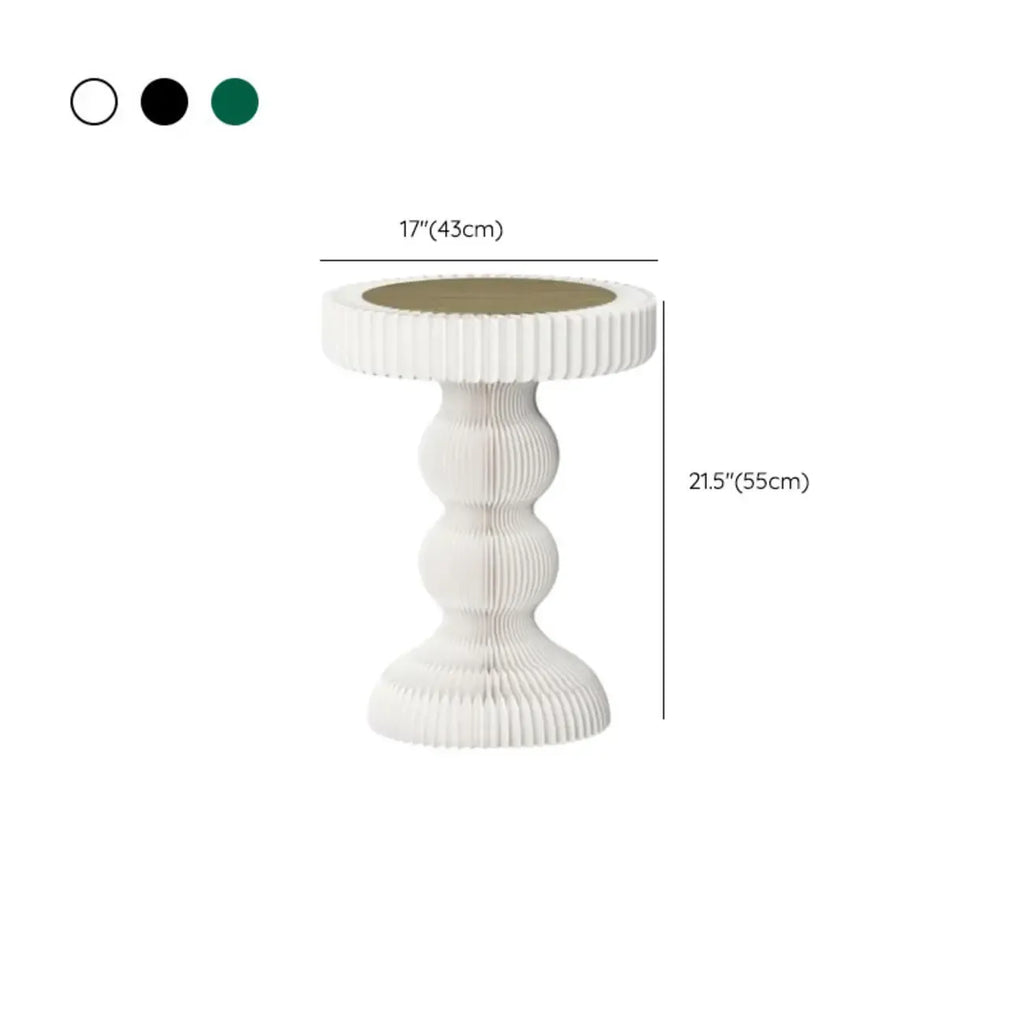 Round Metal Foldable End Table with Pedestal Base