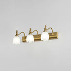 Elegant White Floral Shade Modern Gold Vanity Light for Bathroom
