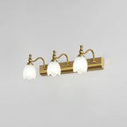 Elegant White Floral Shade Modern Gold Vanity Light for Bathroom
