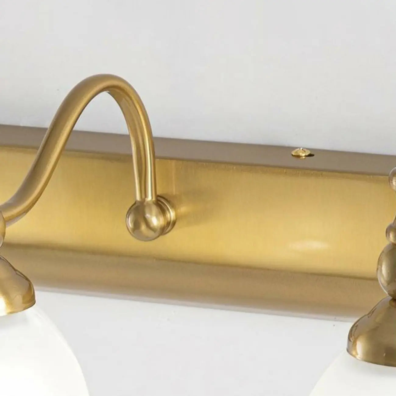 Elegant White Floral Shade Modern Gold Vanity Light for Bathroom
