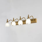 Elegant White Floral Shade Modern Gold Vanity Light for Bathroom