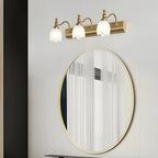 Elegant White Floral Shade Modern Gold Vanity Light for Bathroom