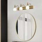 Elegant White Floral Shade Modern Gold Vanity Light for Bathroom