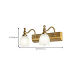 Elegant White Floral Shade Modern Gold Vanity Light for Bathroom