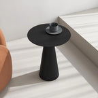 Minimalist Black Iron Round Metal End Table for Living Room