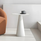 Minimalist Black Iron Round Metal End Table for Living Room