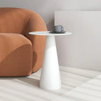 Minimalist Black Iron Round Metal End Table for Living Room