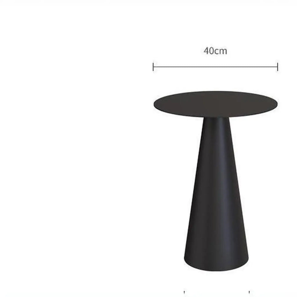 Minimalist Black Iron Round Metal End Table for Living Room