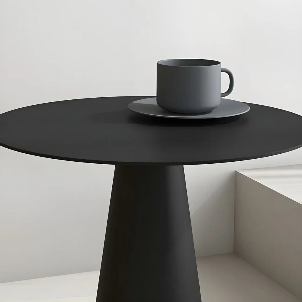 Minimalist Black Iron Round Metal End Table for Living Room