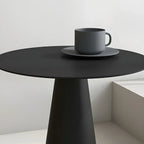 Minimalist Black Iron Round Metal End Table for Living Room