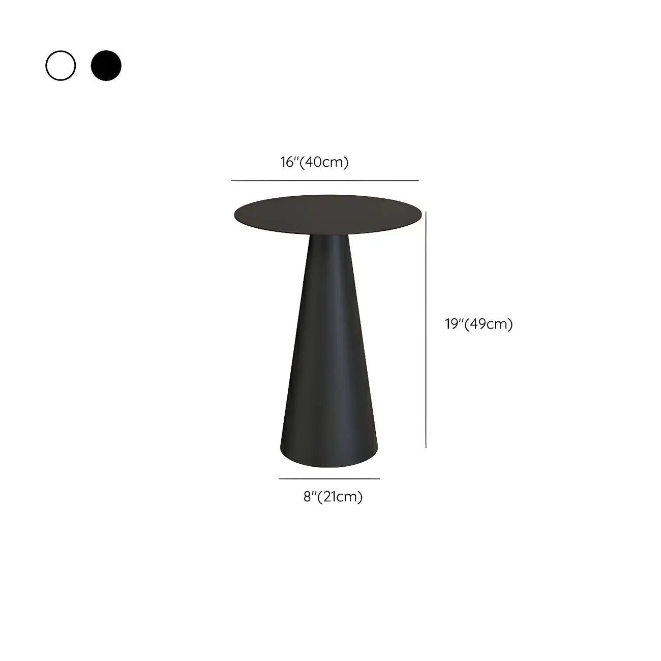 Minimalist Black Iron Round Metal End Table for Living Room
