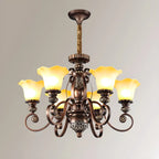 Brown Floral Metal Vintage Chandelier Classic Design