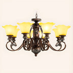 Brown Floral Metal Vintage Chandelier Classic Design