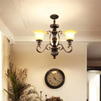 Brown Floral Metal Vintage Chandelier Classic Design