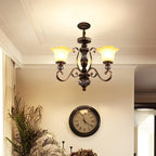 Brown Floral Metal Vintage Chandelier Classic Design