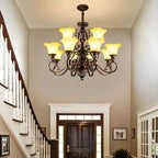 Brown Floral Metal Vintage Chandelier Classic Design