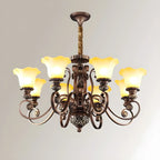 Brown Floral Metal Vintage Chandelier Classic Design