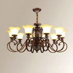 Brown Floral Metal Vintage Chandelier Classic Design