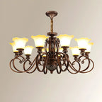 Brown Floral Metal Vintage Chandelier Classic Design