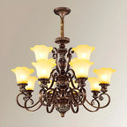 Brown Floral Metal Vintage Chandelier Classic Design