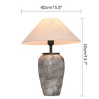 Modern Gray Ceramic Table Lamp with Fabric Shade
