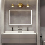 Elegant Metal Gold Vanity Light with Copper Shade for Bathroom