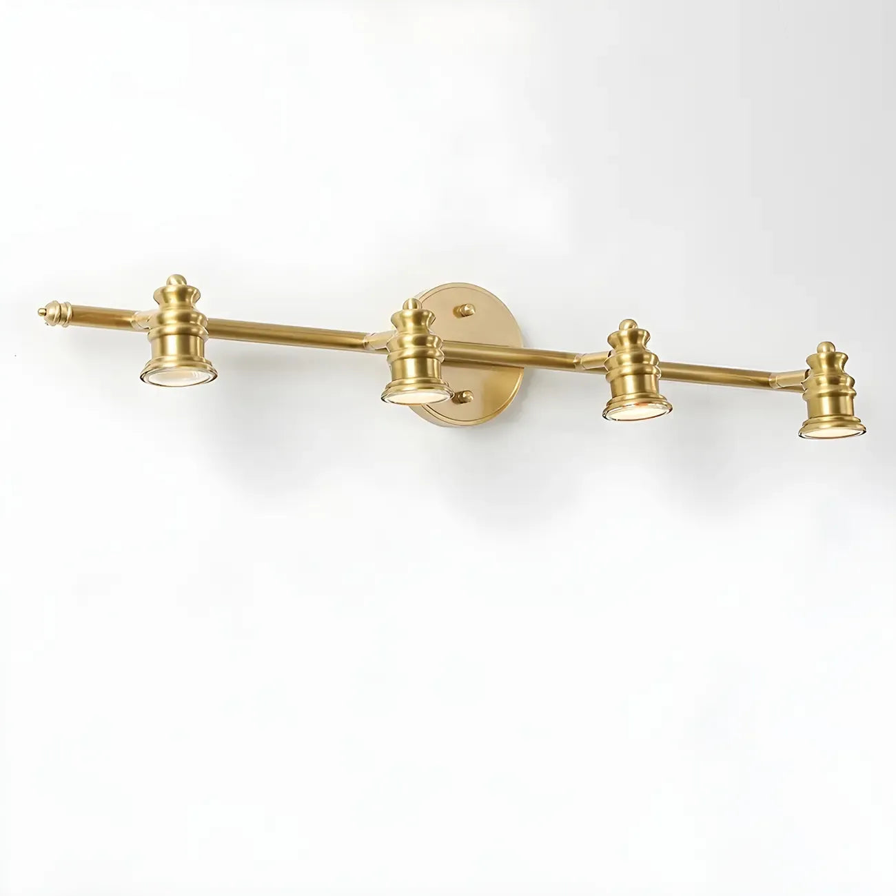 Elegant Metal Gold Vanity Light with Copper Shade for Bathroom