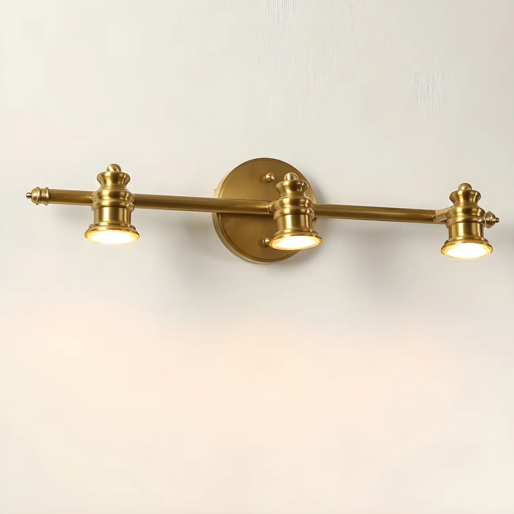 Elegant Metal Gold Vanity Light with Copper Shade for Bathroom