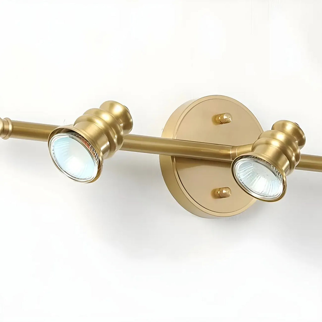 Elegant Metal Gold Vanity Light with Copper Shade for Bathroom