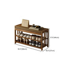 Classic Brown Bamboo Cushioned Shoe Storage Bench