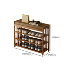 Classic Brown Bamboo Cushioned Shoe Storage Bench
