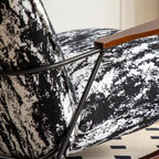 Modern Faux Mink Fleece Upholstered Metal Frame Rocking Chair