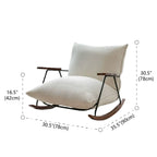 Modern Faux Mink Fleece Upholstered Metal Frame Rocking Chair