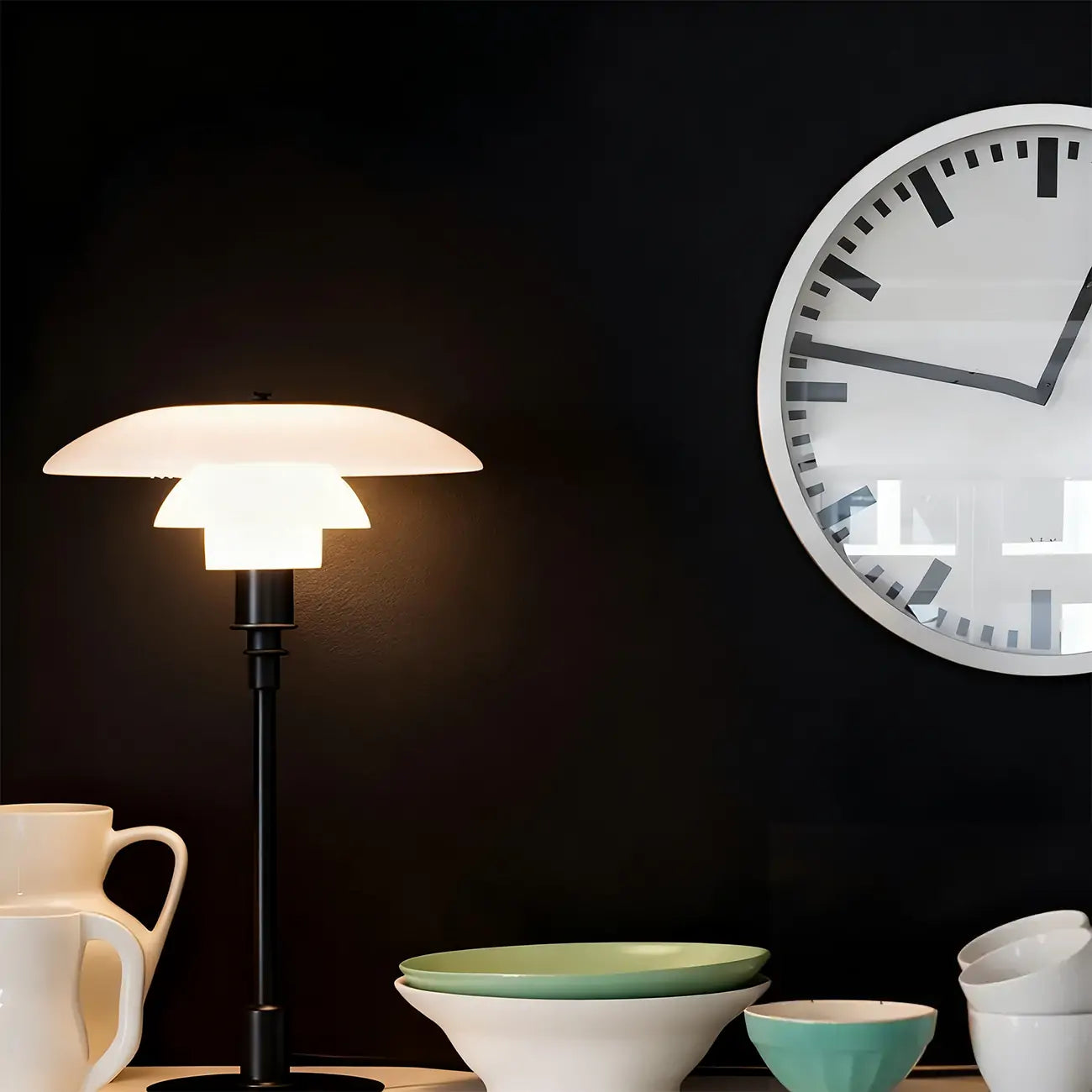 HomeyFad Post-Modern Tiered LED Table Lamp with Built-In Power