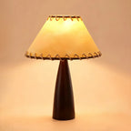 Elegant Fabric Shade Vintage Table Lamp with Pull Chain